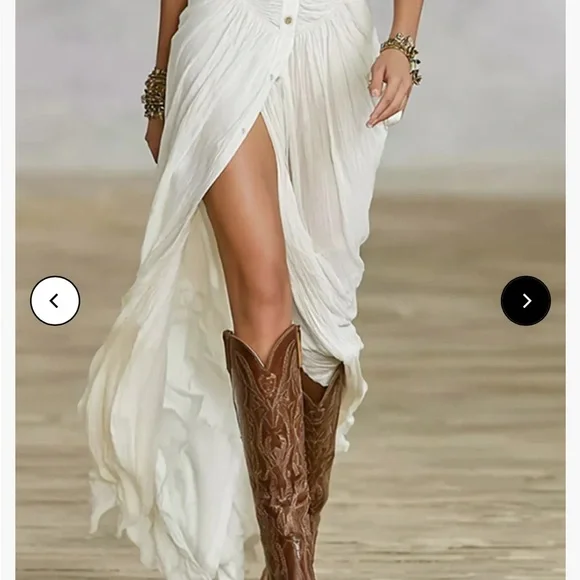 Elegant White Maxi Dress - Picture 4 of 6